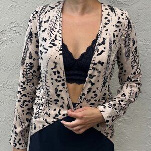 Silky Cheetah Print Blazer